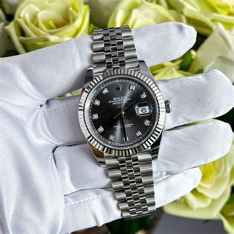 rolex oyster perpetual datajust white gold with diamonds|rolex datejust 41 diamond bezel.